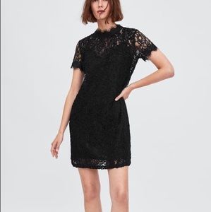 ZARA LACE BLACK DRESS SHORT SLEEVE BRAND NEW WITH TAGS SMALL